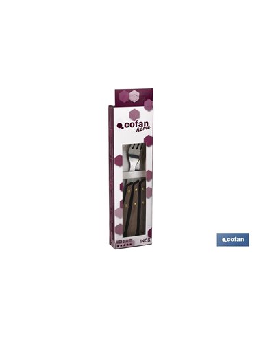Pack 3 Tenedores Chuleteros Modelo Gulash Color Nogal