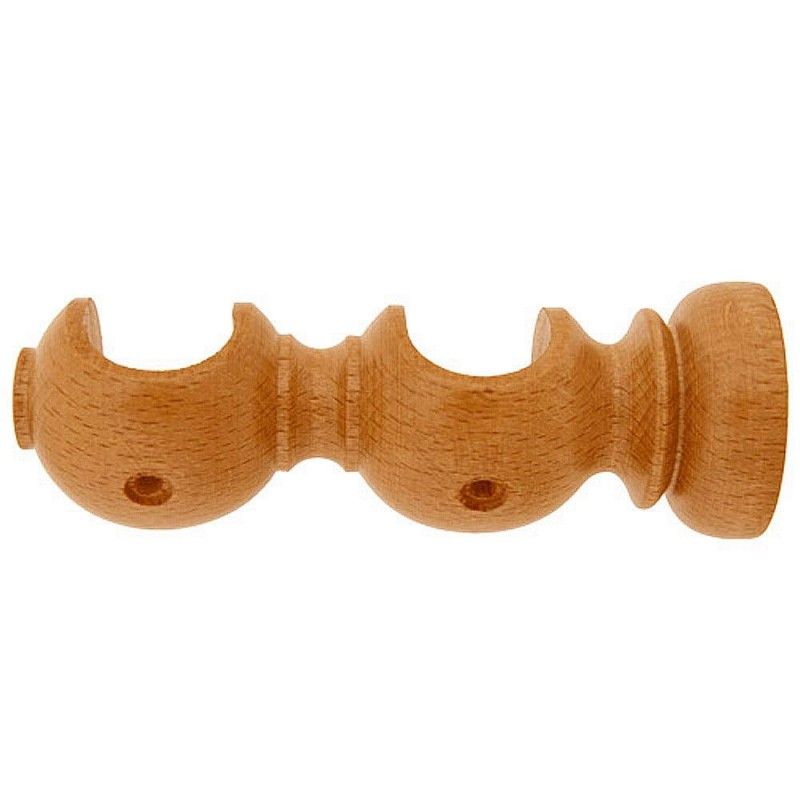 Suporte de madeira liso duplo aberto 28x120 mm. Teca
