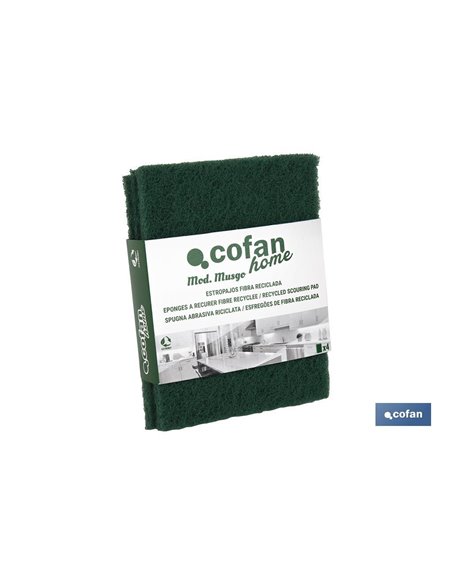 Pack De 4 Estropajos  Verdes 100% Fibra