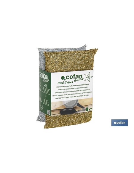 Pack De 2 Multiesponjas Color Oro Y  Plata 