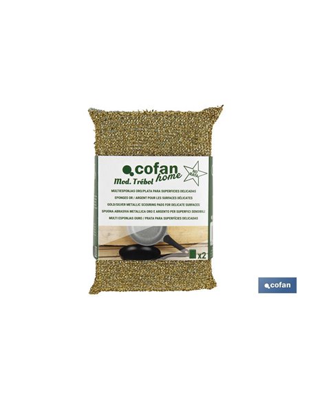 Pack De 2 Multiesponjas Color Oro Y  Plata 