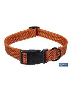 Collar Para Perros Reflectante Naranja Modelo Reina 1,5 X 30-45 Cm