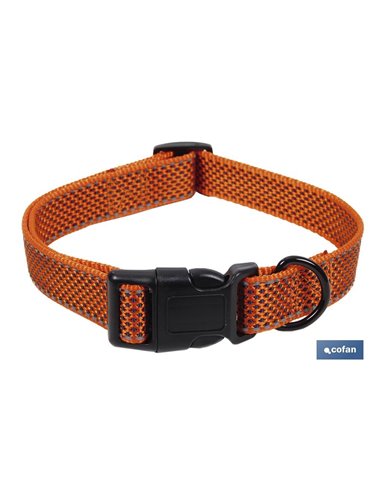 Collar Para Perros Reflectante Naranja Modelo Reina 1,5 X 30-45 Cm