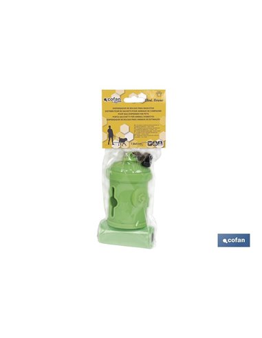 Dispensador De Bolsas Para Mascotas Verde Bruno 7,8x5 Cm