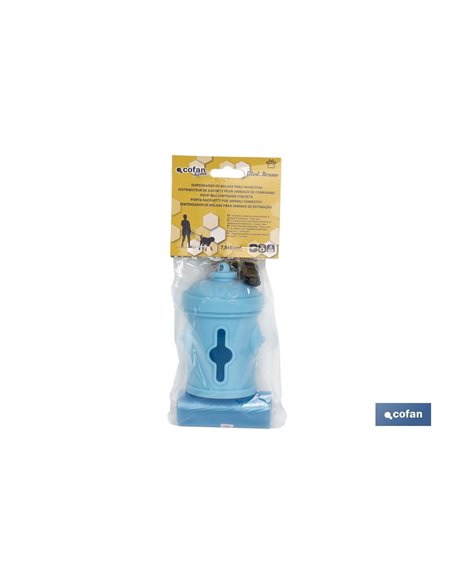 Dispensador De Bolsas Para Mascotas Azul Bruno 7,8x5cm