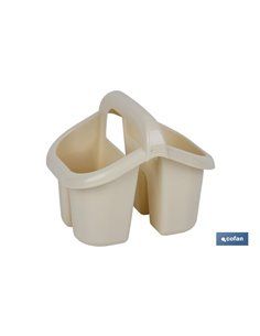 Escorredor de Talheres Com Cabo Bege 19,5x15,5x16cm