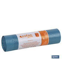 Bolsa De Basura Autocierre 55x55 G.65 Color Azul 15 Uds
