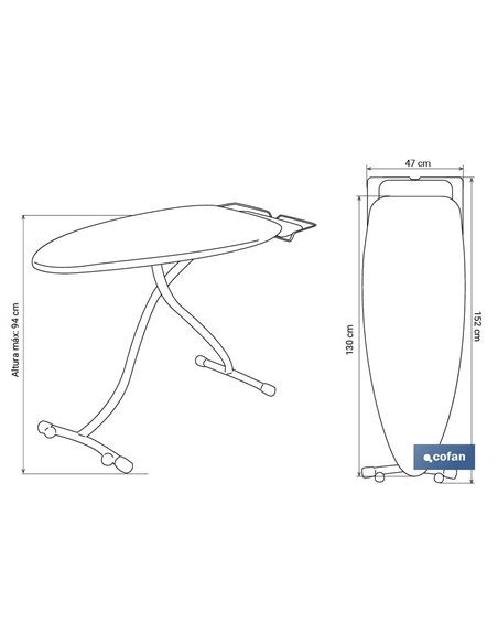 Tabla Planchar 130x47cm Modelo Vittoria Diseño 1