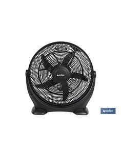 Ventilador De Suelo 5 Palas 3 Velocidades 90w Negro