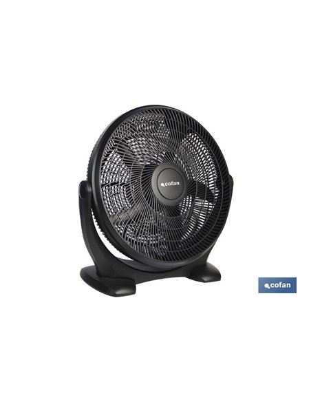 Ventilador De Suelo 5 Palas 3 Velocidades 90w Negro