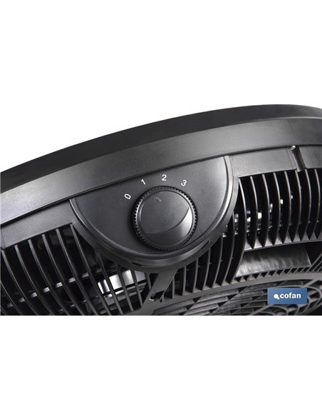 Ventilador De Suelo 5 Palas 3 Velocidades 90w Negro