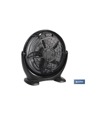 Ventilador De Suelo 5 Palas 3 Velocidades 90w Negro