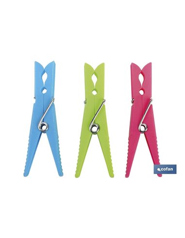 Pacote de 24 pinças de plástico padrão 7cm
