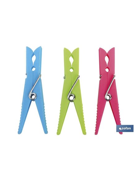 Pack 24 Uds Pinzas Plástico Standar 7cm