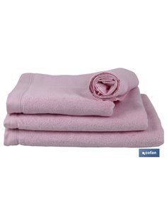 Toalla Baño Rosa Claro Gr.580/M2 Modelo  Flor 100x150cm 2