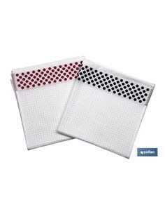 Pack 2 Paños Cocina 50x50 Negro/Rojo Modelo Mencía
