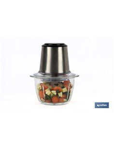 Picadora Electrica Acero Inox Vaso De  Cristal 1,2 L 400w Modelo Olvera 2