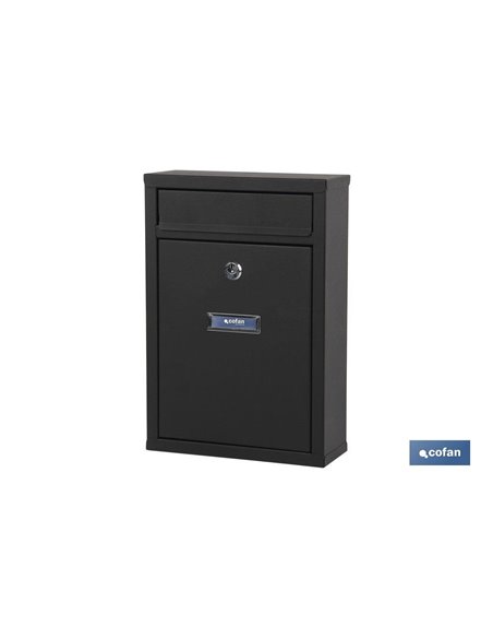 Buzón Correo Exterior Negro Modelo Letter 320x215x85mm