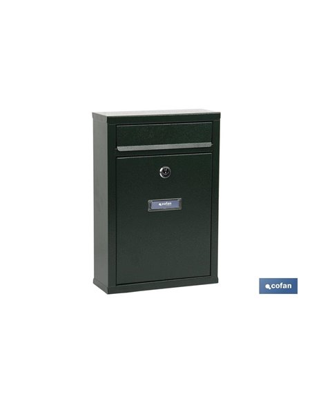 Carta de caixa de correio externa verde modelo 320x215x85mm