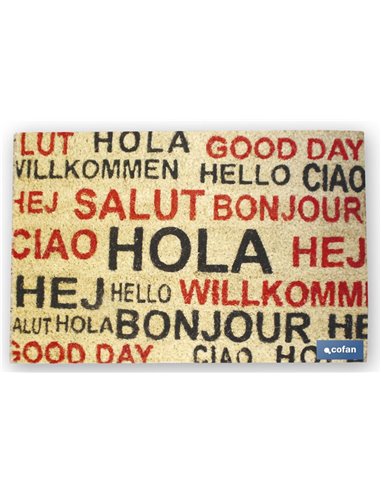 Felpudo Interior Coco Pintado 40x60x1.50cm (Hola Idiomas)