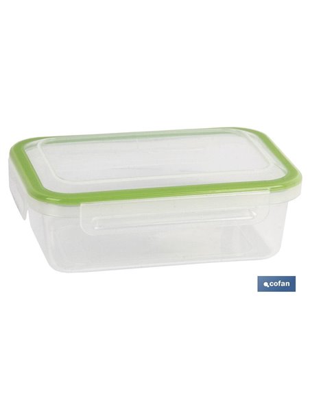 Fiambrera Verde Rectangular Con Junta Bi-Materia Modelo Yuba 0,5 L