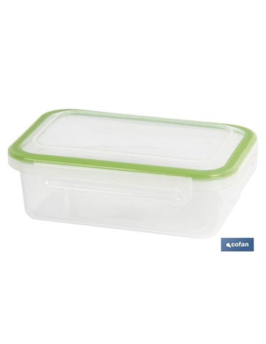 Fiambrera Verde Rectangular Con Junta Bi-Materia  Modelo Yuba 1 L