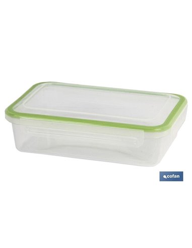 Lancheira Retangular Verde Com Junta Bi-Material Yuba Modelo 1,4 L