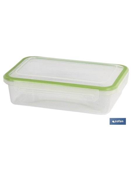 Lancheira Retangular Verde Com Junta Bi-Material Yuba Modelo 1,4 L