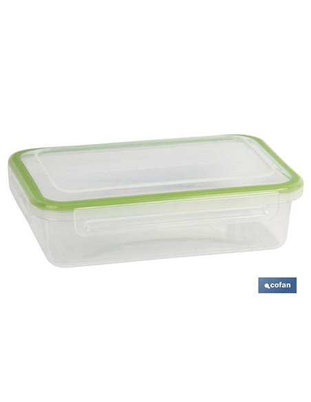Fiambrera Azul Rectangular Con Junta Bi-Materia  Modelo Yuba 1,4 L