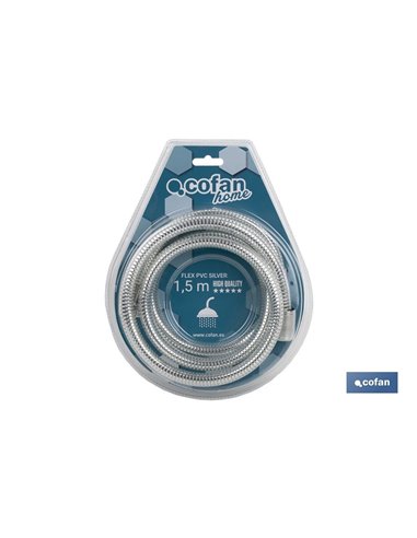 Flexo Ducha Pvc Plata/Latón 1,5m
