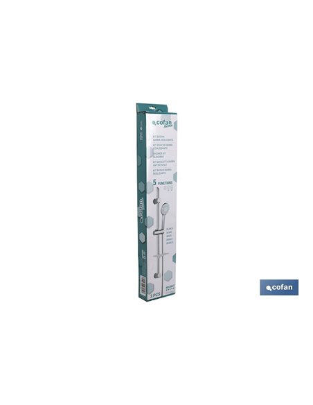 Kit Ducha Barra Deslizante 3 Pcs 5 Funciones Blanco