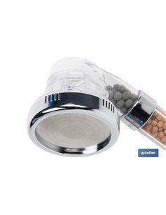 Mango De Ducha Ionico Con Esferas Minerales Tres Funciones  Modelo Relax 2