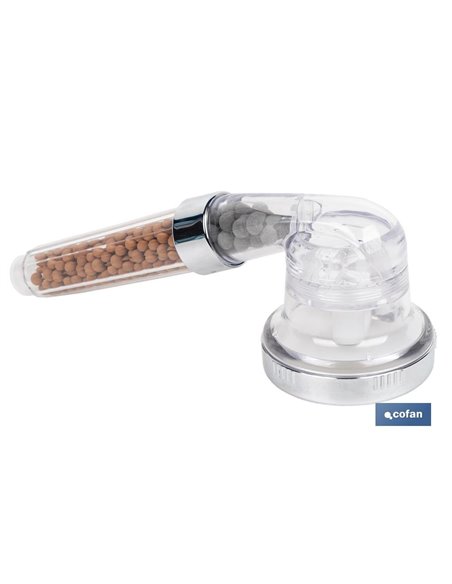 Mango De Ducha Ionico Con Esferas Minerales Tres Funciones  Modelo Relax
