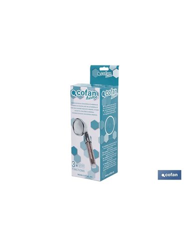 Mango De Ducha Ionico Con Esferas Minerales Tres Funciones  Modelo Relax