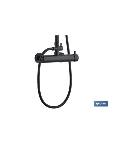Columna Ducha Negra Con Grifo Monomando 1.40 Modelo Niagara