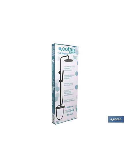 Columna Ducha Negra Con Grifo Monomando 1.40 Modelo Niagara