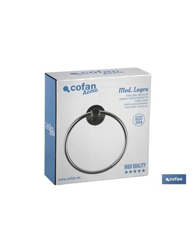 Toallero Circular Modelo Lagoa Inox 304  Brillo