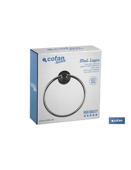 Toallero Circular Modelo Lagoa Inox 304  Brillo
