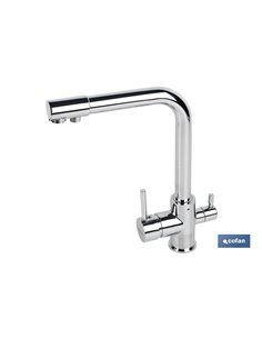 Grifo De Cocina Monomando 3 Vias Adaptable Para Osmosis Modelo Bled 2