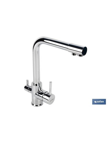 Grifo De Cocina Monomando 3 Vias Adaptable Para Osmosis Modelo Bled