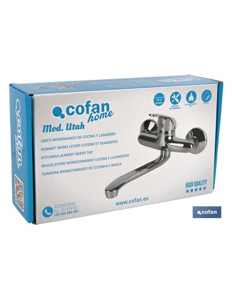 Grifo Monomando De Cocina Y Lavadero Modelo Utah