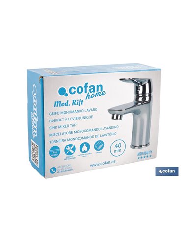 Grifo Monomando Lavabo 40mm Modelo Rift