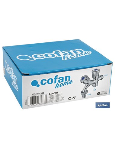Pack De 2 Grifos De Doble Salida De  Agua Para Lavadora / Lavavajillas   Modelo Hurón