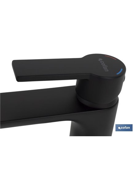 Grifo Monomando Lavabo Negro Mate  25mm Modelo Kerch