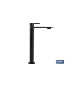Grifo Alto Monomando Para Lavabo Negro Mate Modelo Kerch 25mm