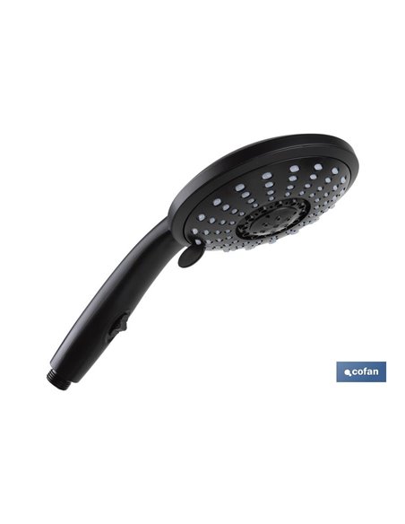 Mango Ducha Negro Mate 5 Funciones Modelo Berezan