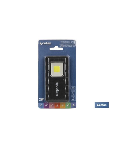 Linterna Cob Led 3w 150lm Magnetica/Bolsillo