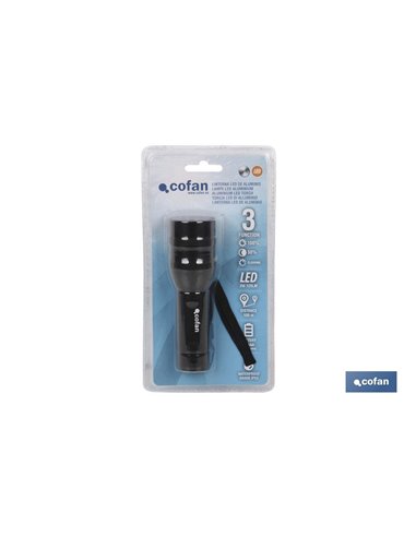 Lanterna LED de alumínio de alta potência 120lm Ø3,7 X15cm