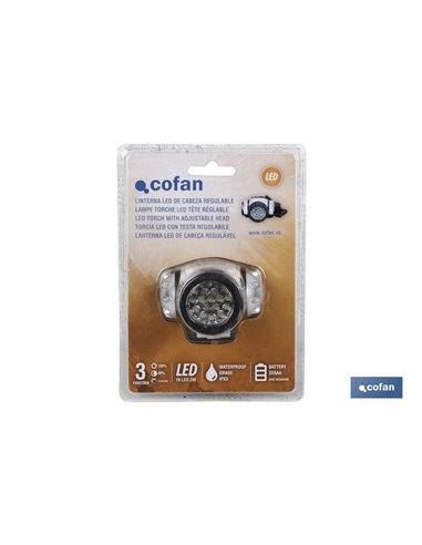 Linterna 19 Led De Cabeza 3w 3 Funciones