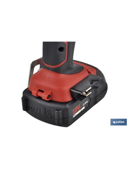 Chave de fenda com bateria de íon-lítio 18v 2.000 rpm